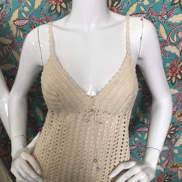 Brazilian Hand-Made Crochet Demi Dress (NWOT) plus Slip-Dress (2 Pc) Size Small - Picture 5 of 17